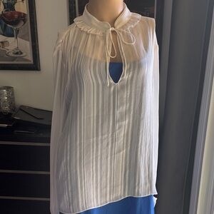 Elegant White The Kooples Blouse with Tie Neck